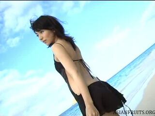 Japanese Porn Star Atsumi Ishihara in Sexy Black Lace Dress