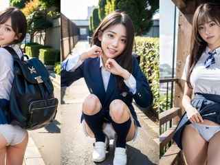 Japanese Schoolgirl's Exciting Panty Show